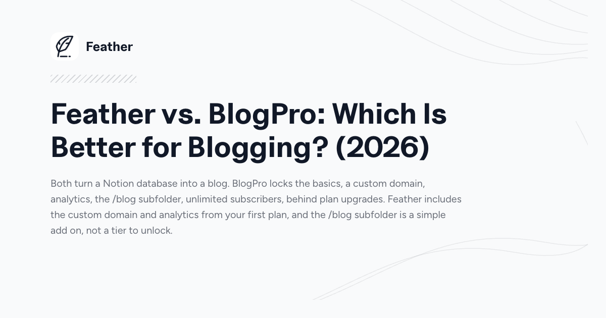 Feather vs. BlogPro