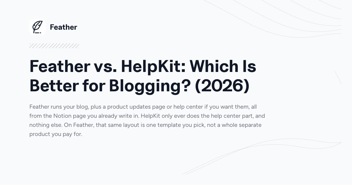 Feather vs. HelpKit